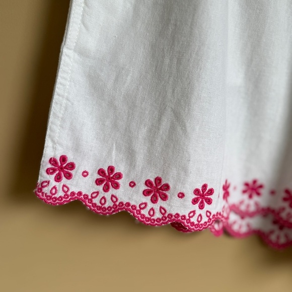 J.Crew Pink Embroidered Linen Shorts Size Medium NWT - Picture 3 of 11